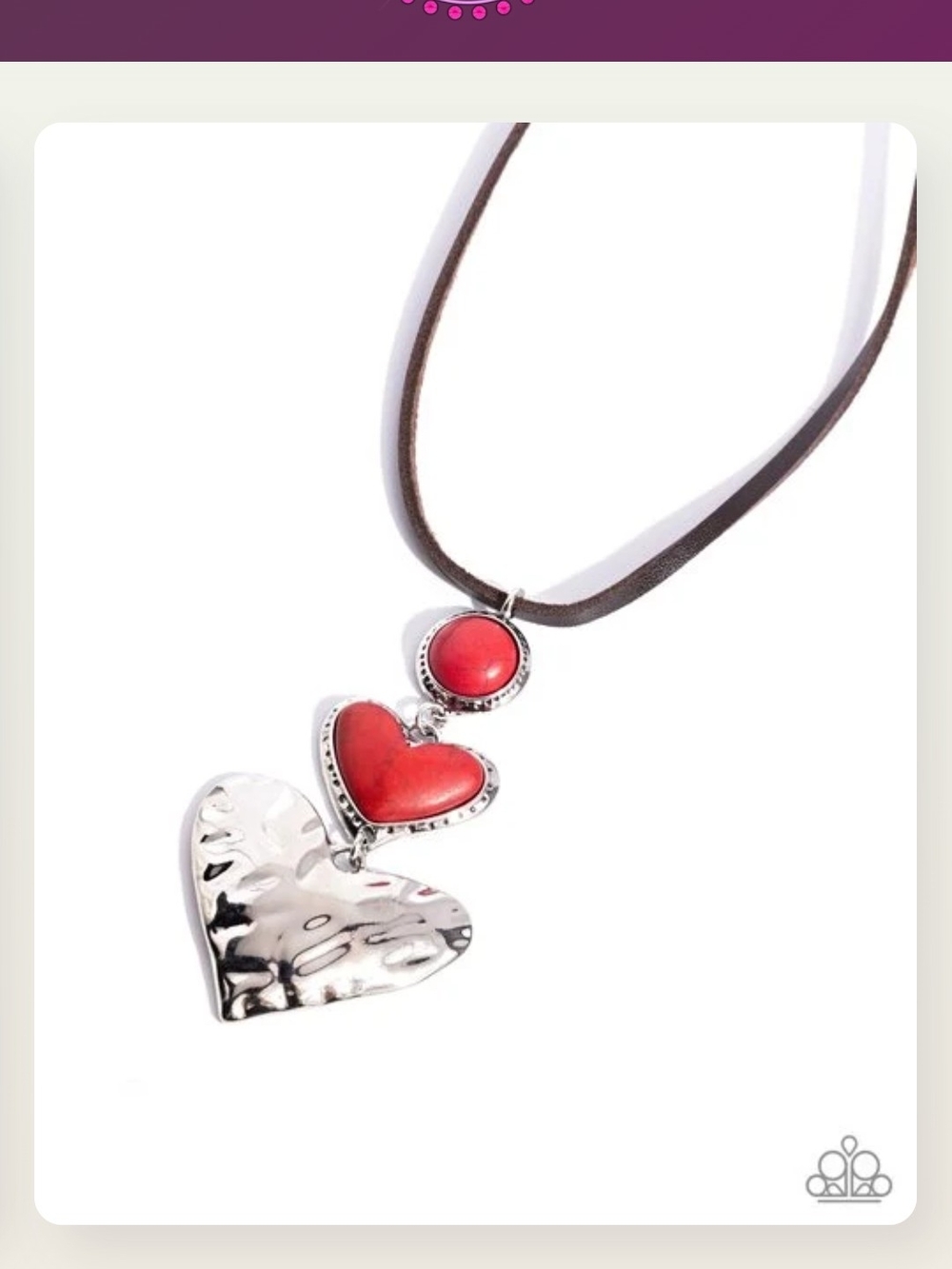 Paparazzi Red Heart Drop Necklace with Silver Accents Romantic Refuel Fashion
